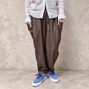 Japanese Noragi Pants Unisex – Vintage Kimono Silk Relaxed Tapered Fit, Oshima Tsurugi, Street Wear Japan, Artisan Workwear UMUI