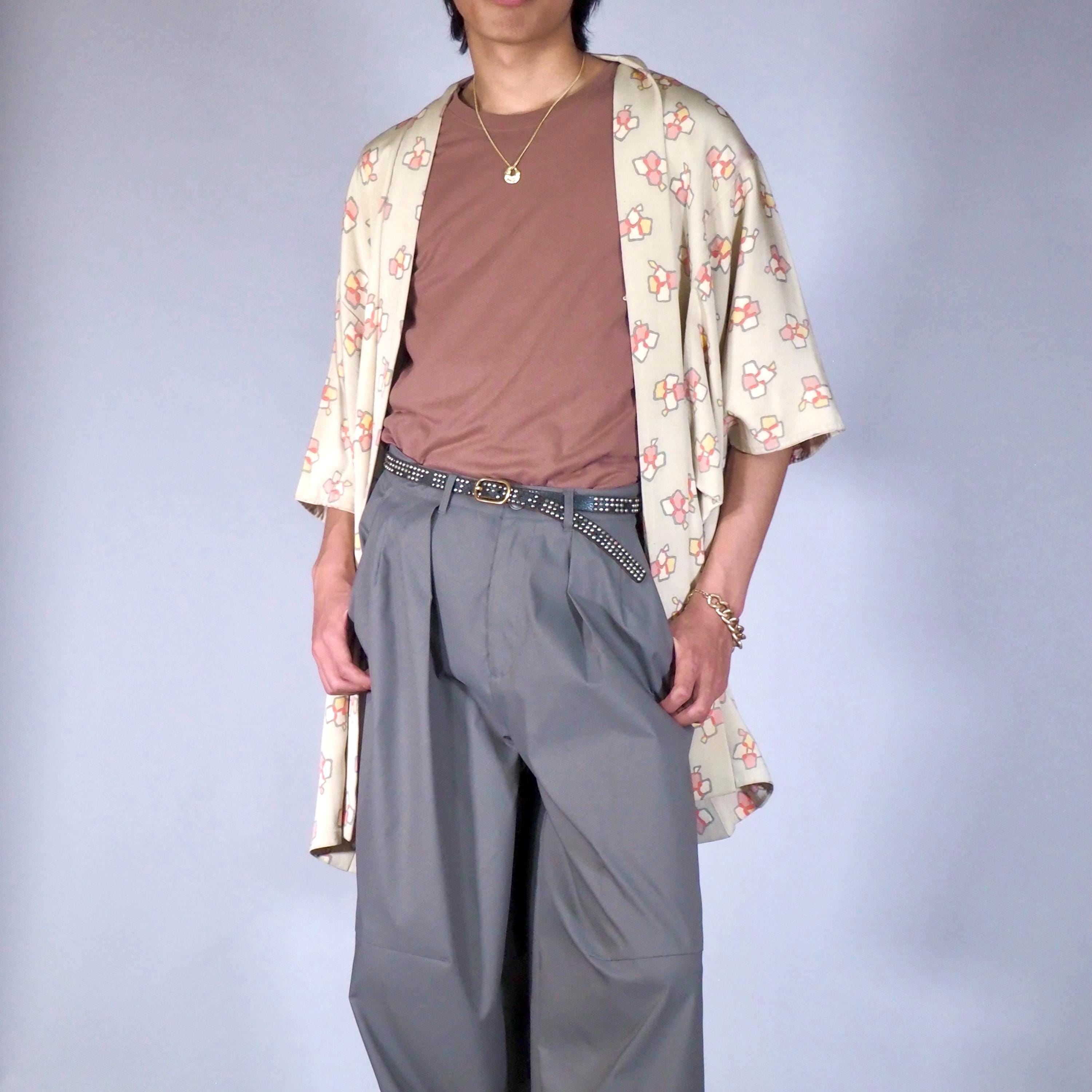Japan vintage Kimono Haori, mens Haori, women Haori, Kimono jacket, abstract pattern, Summer, holiday tops, gift for him, gift for her