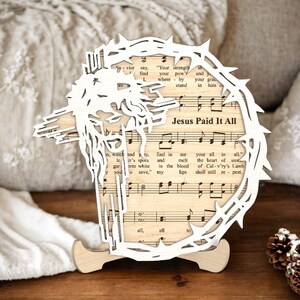 Jesus Cross Cutfile Svg ,Christian Standing Svg ,Easter‘s Day Standing Svg,Jesus Svg,  Easter&#39;s Day Svg, Music Sheet Svg ,Glowforge Svg File