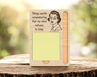 Funny Sticky Note Holder SVG, Things Worth Remembering Quote Desk Sign, Humor Office Reminder Laser Cut Wood File ,Glowforge xTool