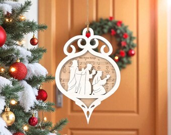 We Three Kings Ornament Svg, Nativity Christmas Decoration Svg, Three Wise Men Laser Cut Ornament Glowforge Svg, Layered Wood Cut File