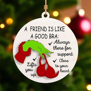 Funny Friend Ornament Laser Cut File Svg, Christmas Humor Laser Cut File, Friendship Wooden Bauble Svg, Holiday Ornament Glowforge File