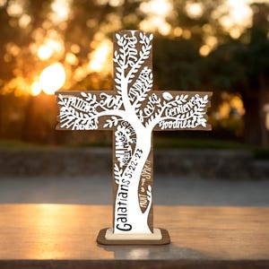 Religion Quotes Cutfile, Cross Standing Wood Sign Svg,Wooden Cross Decor,  Inspirational Faith Gift ,Cross Stand Laser, Christian Home Decor