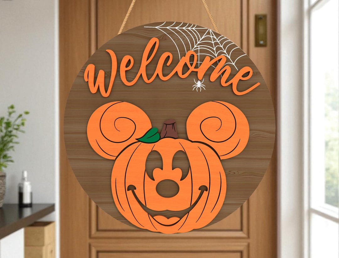 Halloween Welcome Door Hanger Svg, Cute Halloween Porch Sign Svg ...