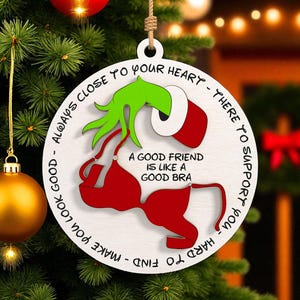Funny Christmas Ornament Laser Cut File Svg, Friendship Humor Laser Cut File, Best Friend Wooden Bauble Svg, Holiday Glowforge Ornament File
