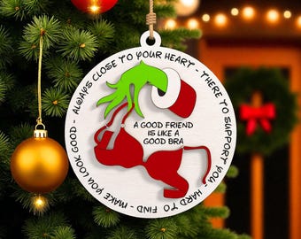 Adorno navideño divertido cortado a láser (archivo SVG), adorno de amistad (humor), adorno de madera (SVG) para mejor amigo, adorno navideño Glowforge
