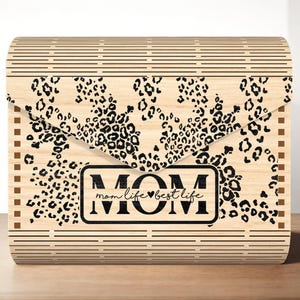 Fichier découpé au laser pour sac à main, sac en bois découpé au laser, pochette en bois Svg, cadeau fête des mères, cadeau Svg pour elle, mode en bois SVG, fichiers Glowforge