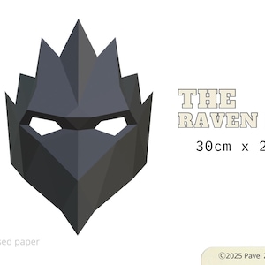 Máscara de cuervo: modelo de papel y cartón. Plantilla 3D DIY (PDF) para manualidades de papel.
