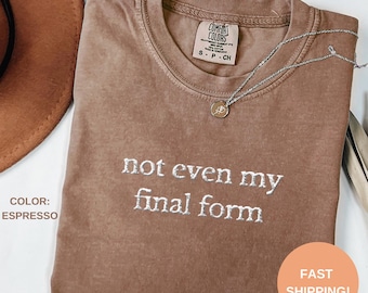 Embroidered Comfort Colors T-Shirt: Not Even My Final Form, Trendy Tee