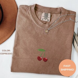 Embroidered Blueberry Cherry Berry Shirt, Cottagecore Summer Fruit Tee, Y2K Aesthetic Gift, Cottagecore Summer Fruit Tee, Berry Lover Gift