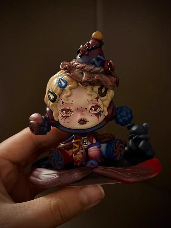 One off Handmade Skullpanda to Harley Clown, Hand Painted and