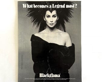 Cher “Blackglama ‘What Becomes a Legend Most?’" Original 1986 Magazine Ad – Architectural Digest