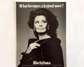 Sophia Loren “Blackglama ‘What Becomes a Legend Most?’" Original 1983 Magazine Ad – Architectural Digest