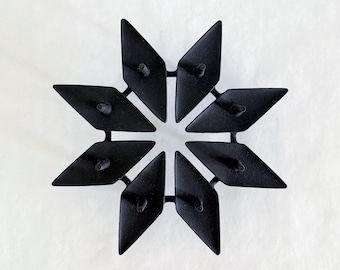 Dansk Cast Iron Candle Holder, Jens Quistgaard design 1960s 8 Light "Diamonds"