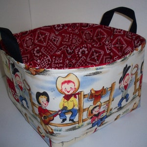 Large Diaper Caddy / Organizer Bin / Cute Cowboys Bandana Personalization Available image 1