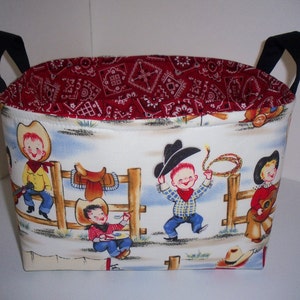 Large Diaper Caddy / Organizer Bin / Cute Cowboys Bandana Personalization Available image 2