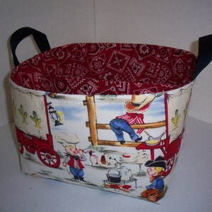 Large Diaper Caddy / Organizer Bin / Cute Cowboys Bandana Personalization Available image 3