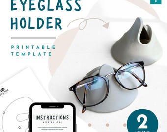 Eyeglass Holder Pottery Template – Glasses Stand Slab Pottery Handbuilding Pattern | DIY Ceramic Template for Pottery Beginners