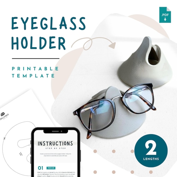 Eyeglass Holder Pottery Template – Glasses Stand Slab Pottery Handbuilding Pattern | DIY Ceramic Template for Pottery Beginners