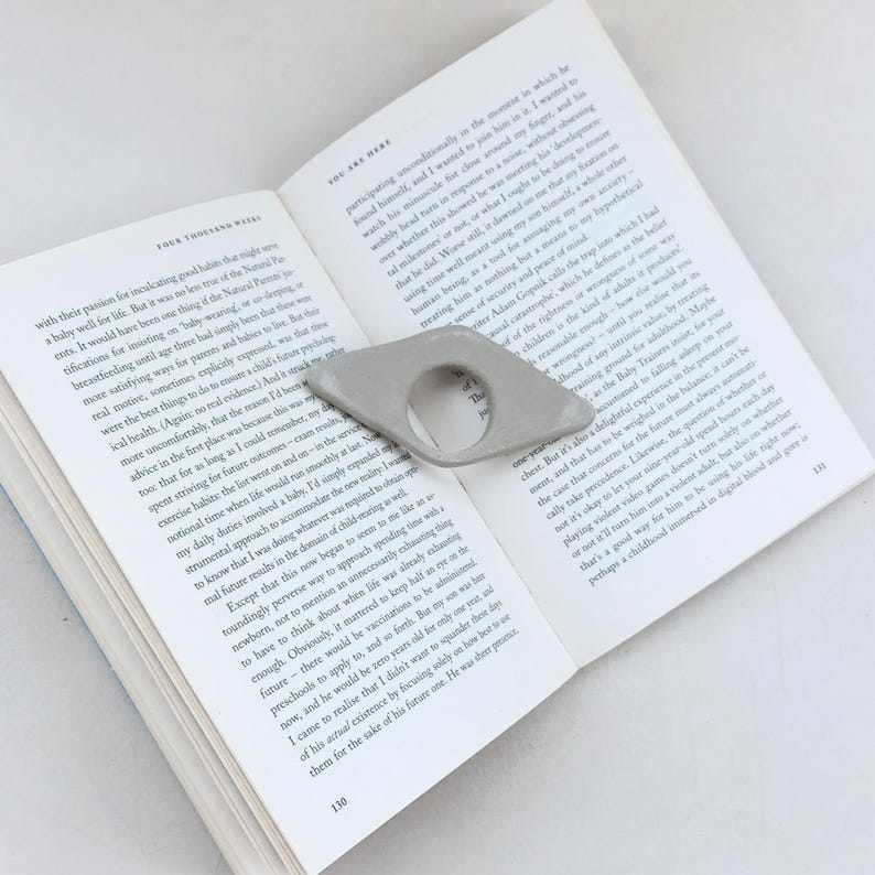 DIY book page holder made with slab pottery template, handmade ceramic reading tool