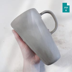 Large Mug Pottery Template – Printable Ceramic Pattern PDF Tool, Big Cup DIY Slab Pottery Handbuilding for Beginners, Instant Download