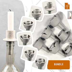 Flower Bottle Candle Holder Template Set – 6 Printable Ceramic Pottery  & Air Drying Clay Pattern, DIY Beginner Slab Pottery, PDF Download
