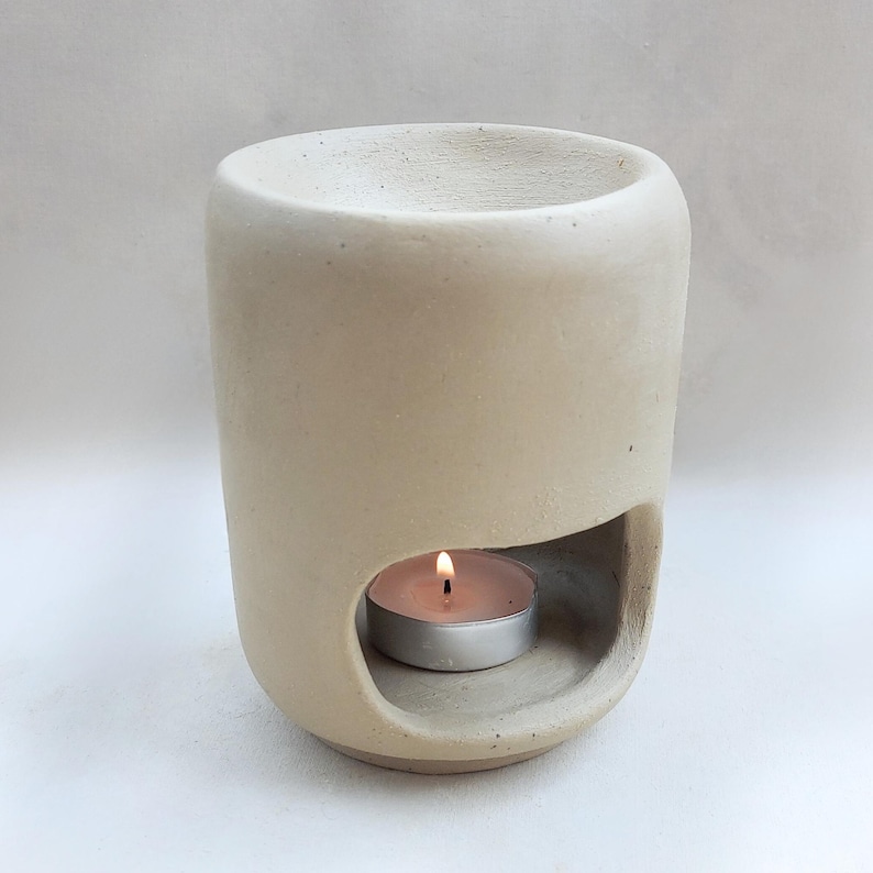 Unfired ceramic oil burner body, minimalist shape, perfect for essential oils or soy wax melts