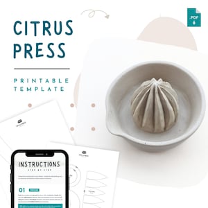 Keramikvorlage für eine Zitronenpresse | DIY-Zitruspresse-Plattenmuster (PDF), Keramikvorlage für Anfänger | Sofortiger digitaler Download