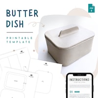 Butter Dish Pottery Template: DIY Slab Building (PDF Pattern) - Etsy Canada