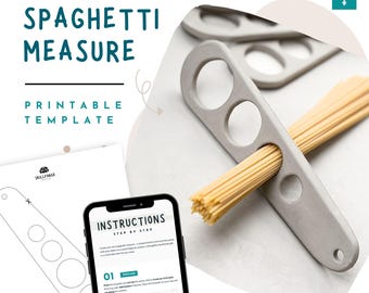 Pottery Template Spaghetti Measure – Pasta Portion Tool | Handbuilding Slab Pottery PDF Pattern, DIY Kitchen Gift | Beginner Ceramics | PDF
