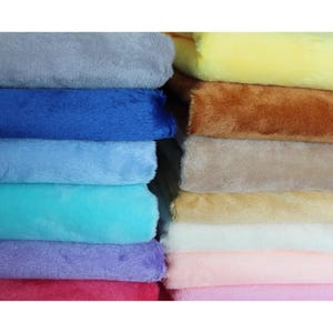 Solid Smooth Minky Fabric- Plush Toys Fabric- Cuddle Fabric- Faux Fur Fabric- DIY Handmade- Short Plush Fabric- By The Yard