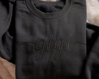 Besticktes Gigi Sweatshirt - Oma Rundhalsausschnitt, Muttertagsgeschenk, personalisierter Gigi Pullover