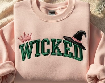 Besticktes Wicked Sweatshirt, Trotz der Schwerkraft Shirt, Wicked Sweatshirt, Elphaba Glinda Bestickter Hoodie, Wicked Musical Film Fan Geschenk