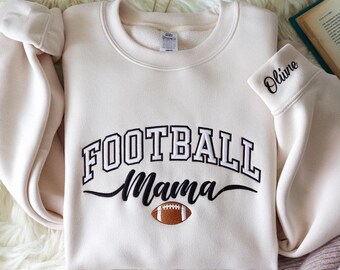 Sudadera bordada con el nombre del niño en la manga, ideal para mamás de fútbol, ideal para animar a mamás.