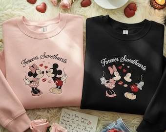 Moletom bordado "Para Sempre Namorados", Camiseta de Casal Mickey e Minnie, Camiseta de Casal Disney, Camiseta Combinando Disney, Presente de Dia dos Namorados
