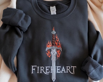 Embroidered Fireheart Aelin Galathynius Sweatshirt, Fireheart Shirt, To Whatever End Tshirt, Throne Of Glass Merch, Bookish Shirt, Velaris