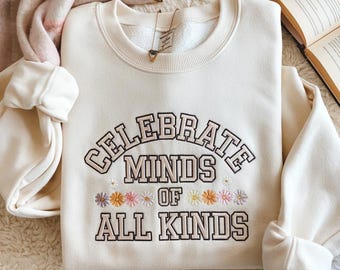 Bestickt Feiern Köpfe aller Arten Sweatshirt Autismus Bewusstsein Shirt Neurovielfalt Shir Sped Lehrer Shirt Sonderpädagogik Lehrer