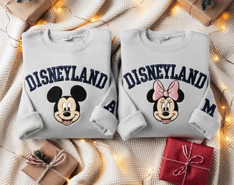 Broderad personlig tröja med Musse Pigg-motiv, alla hjärtans dag-present, matchande tröja för Disney-par, alla hjärtans dag-present för Disney-älskare