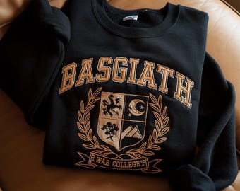 Embroidered BASGIATH War College Sweatshirt, Fourth Wing Sweatshirt, Bookish Sweatshirt, Dragon Rider Shirt, Gift For Book Lover
