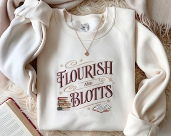 Wizard Book Shop Embroidered Sweatshirt, Universal Studios Sweatshirt, Subtle Sweatshirt, Gifts For Book Lovers