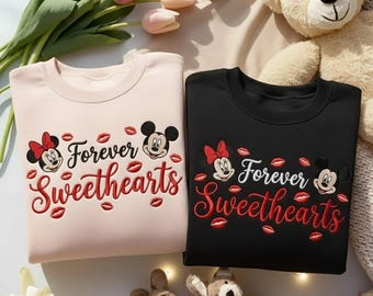 Moletom bordado para casal "Namorados para Sempre", Camiseta de casal Mickey e Minnie, Casal Disney, Camiseta combinando Disney, Presente de Dia dos Namorados