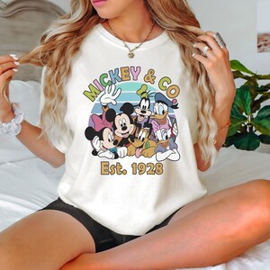 Mickey & Co Est 1928 Shirt, Classic Cartoon Disney Friends Tee, Family Vacation Nostalgic Characters, Theme Park Trip Animation Fans Apparel