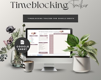 Plantilla de Google Sheet para bloqueo de tiempo semanal y planificador de productividad (descarga digital)