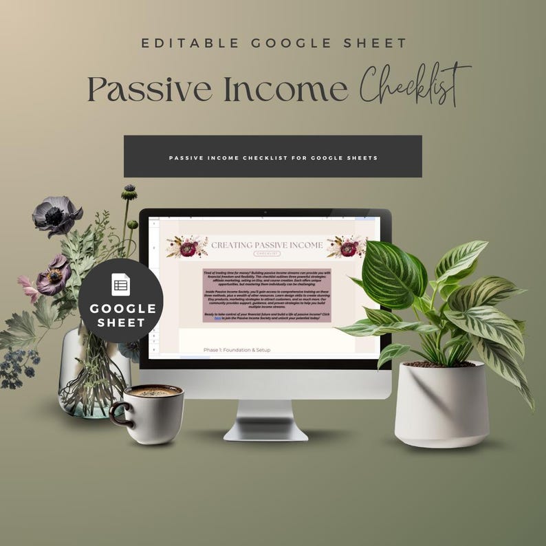 Passive Income Checklist | Google Sheets & Excel (digital Download ...
