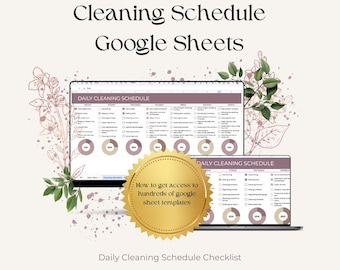 Cleaning Schedule Google Sheets, Daily Planner, Weekly Chore List, Editable Cleaning Checklist, Household Tracker