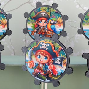 Ahoy, Mateys! Pirate Cupcake Toppers! 12 cupcake toppers,Pirate cupcake toppers, birthday cupcake toppers