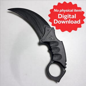 Plik STL z nożem Karambit drukowanym w 3D – rekwizyt do cosplayu gracza (pobranie cyfrowe)