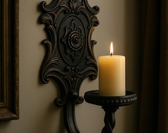 Gothic Wall Sconce STL File for 3D Printing Baroque Candle Holder Sconce Digital Download