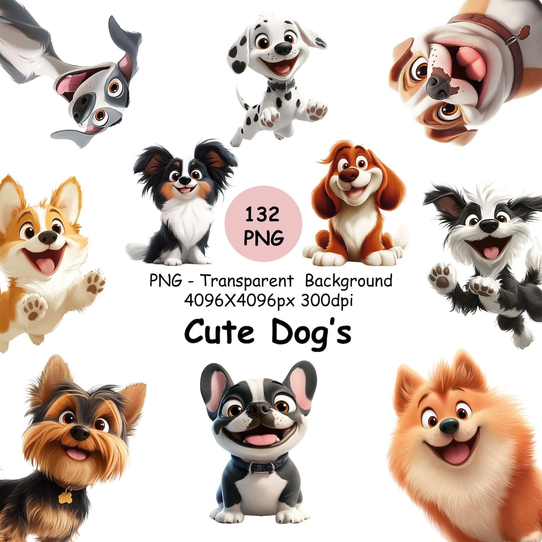 Cute Dog Clipart, 132 High Quality Png's Happy Dogs Clip Art, Cartoon ...