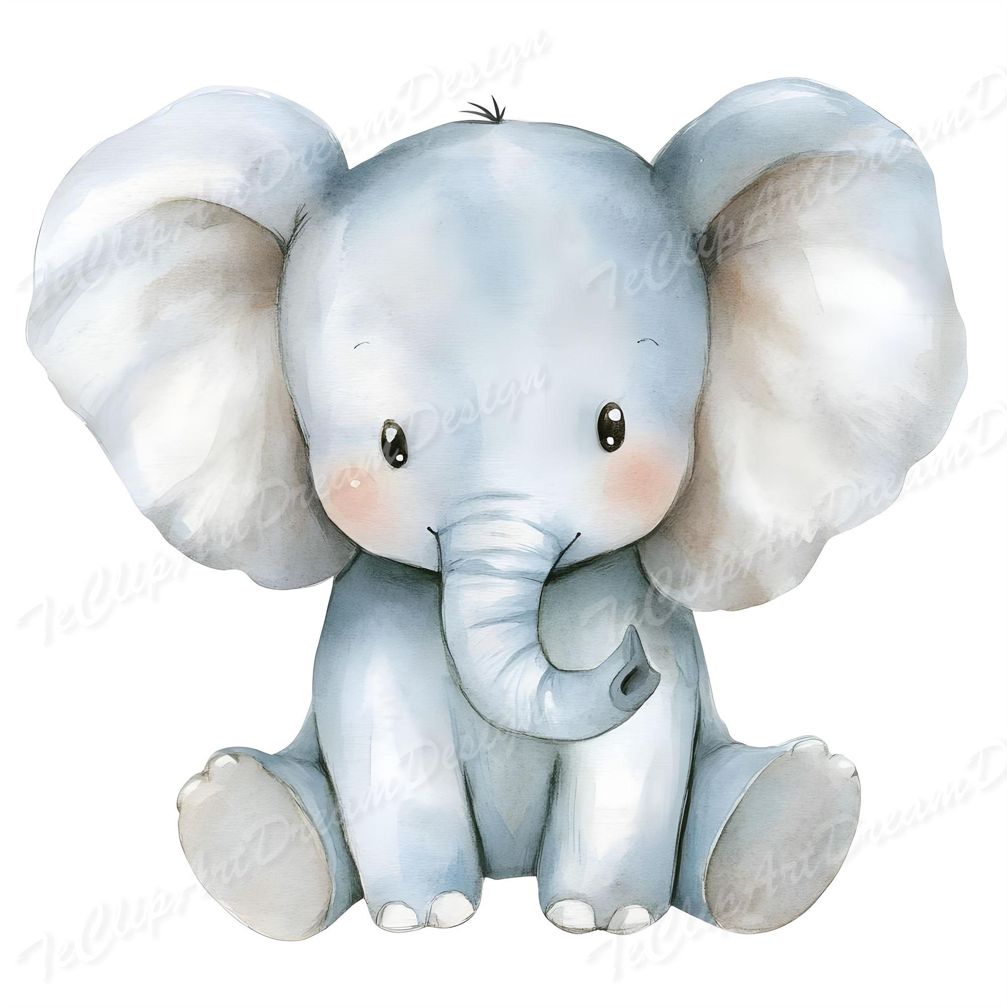 21 Safari Baby Animals Watercolor Clipart, Cute Jungle Animals Clipart ...